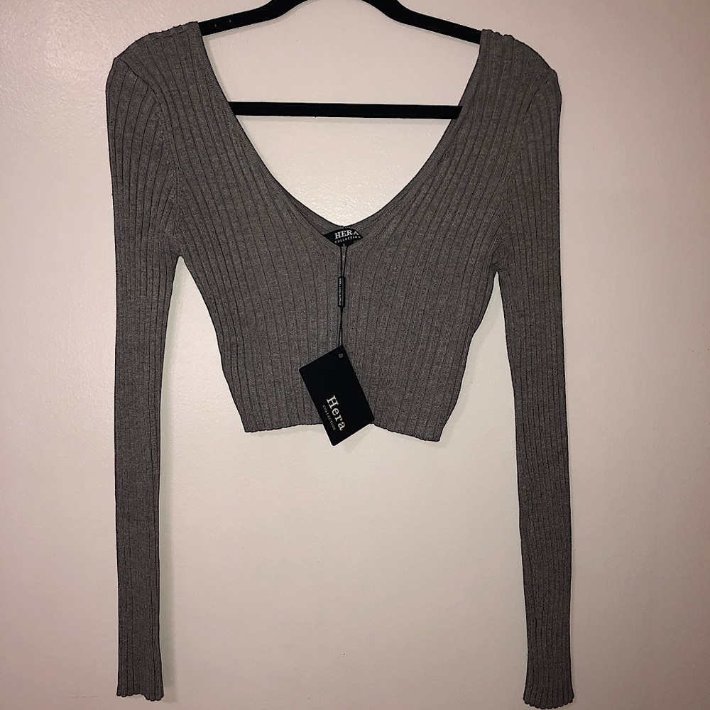 Grey Crop Top